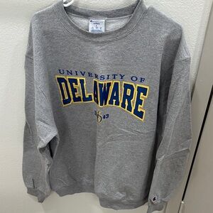 Champion Gray Sweatshirt with Delaware Logo